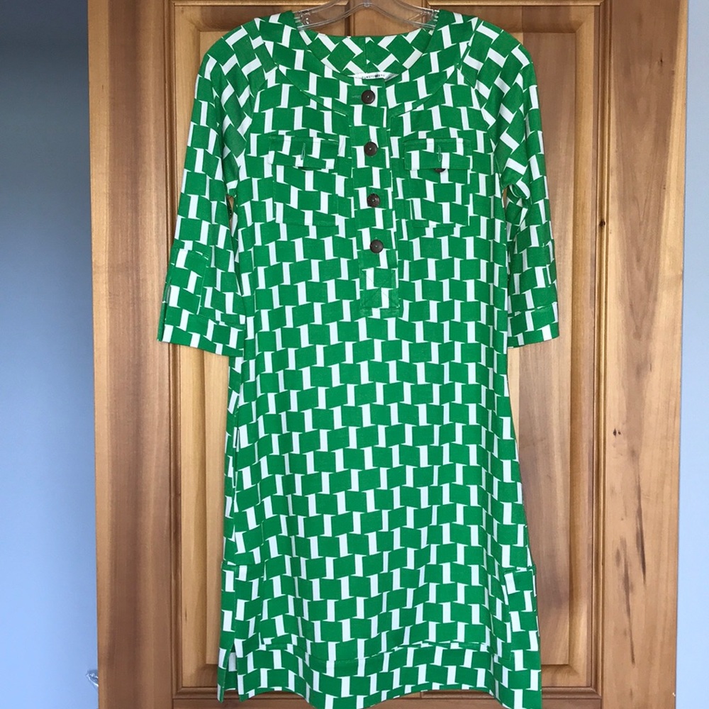 Diane Von Furstenberg green print dress